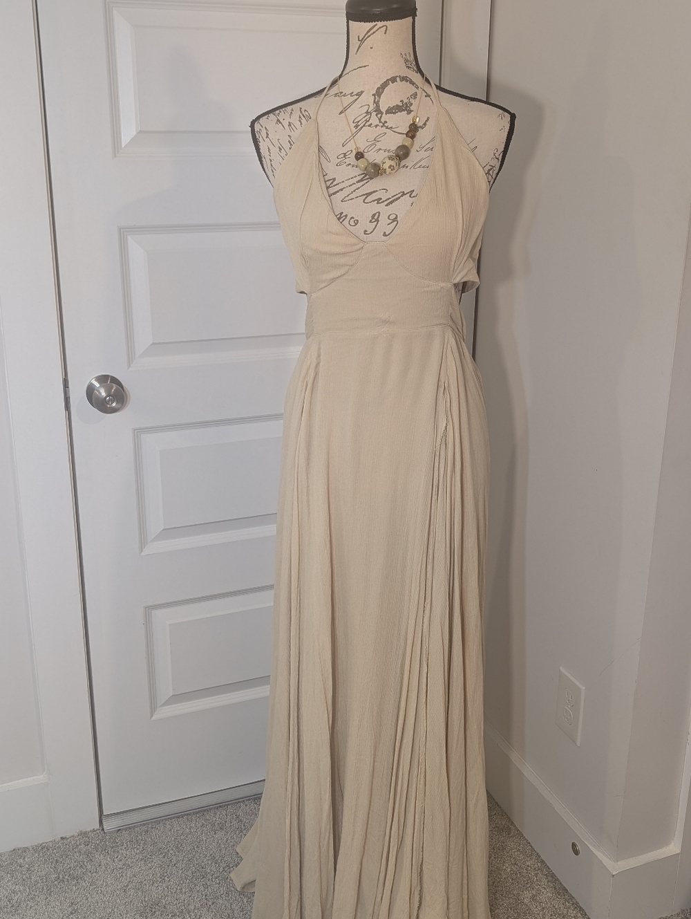 Free People Bohemian Beige/Tan Viscose Dress Size M - Picture 9 of 9